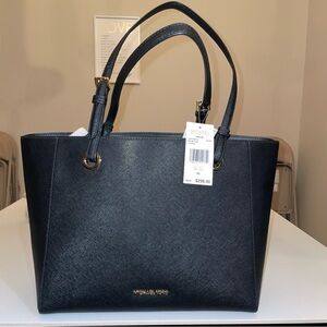 NWT Michael Kors Large Tote Handbag Black Walsh MD MF 6 pocket $298